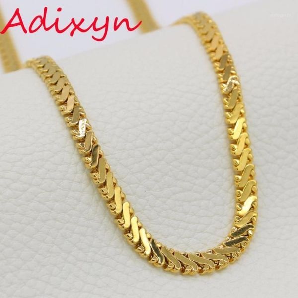 Длинная цепочка Adixyn, ожерелье золотого цвета, 6 мм, винтажная цепочка в стиле рэпер, хиппи, хип-хоп для женщин и мужчин, Jewelry1157S