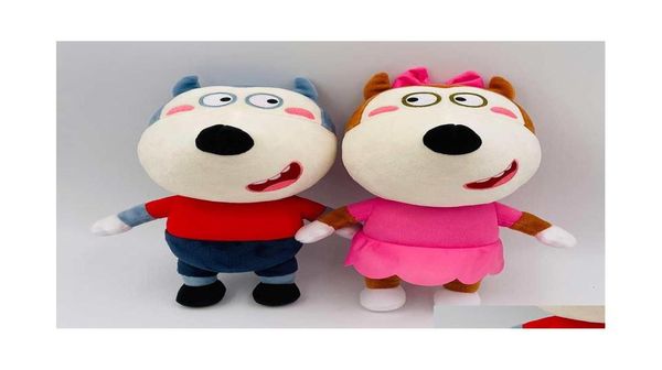 Плюшевые куклы 2 шт. 30 см Wolfoo Family Toys Cartoon Ie Lucy Мягкая мягкая игрушка для детей Дети Мальчики Девочки Поклонники Подарки 221104 Drop D4710564