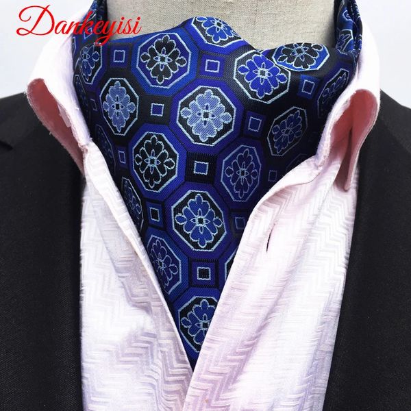 Dankeyisi alta qualidade moda luxo impressão de seda cachecol masculino polka dot cachecóis terno inglaterra jacquard homem negócios cachecol 240227