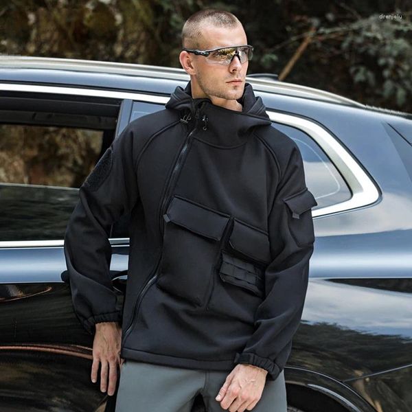 Giacche da caccia FREE SOLDIER Giacca soft shell da esterno da uomo Marchio marea Autunno e inverno Caldo impermeabile Funzione Velluto antivento