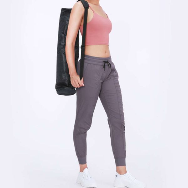 Lu hizalama tozluk kıyafeti çalıştıran yoga spor jogger hızlı kuru legging atletik spor salonu fitness iki yan cep egzersiz koşu pantolon aktif giyim jogger gry lu08 202