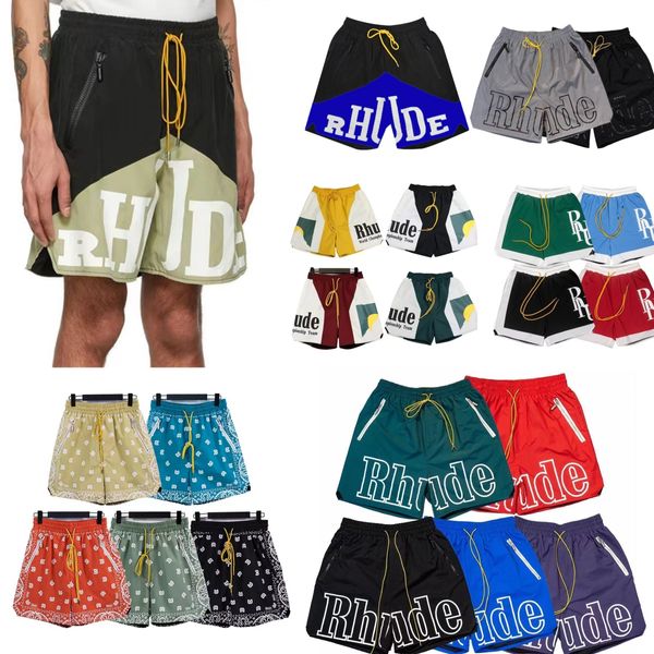 Rhude Shorts Herren-Shorts, Designer-Shorts, Sommer-Damen-Freizeitshorts, Badeshorts mit Buchstabendruck, Größe S-XL, wasserdichte, schnell trocknende Herren-Shorts, atmungsaktiv, Joggen