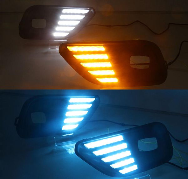 1 par led luz de circulação diurna acessórios do carro à prova dwaterproof água abs 12v drl nevoeiro lâmpada decoração para jeep cherokee 2019 20206080878