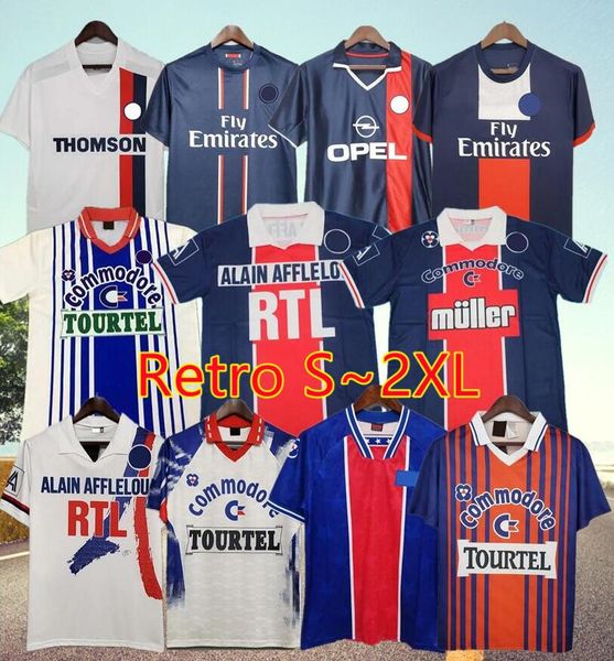 Футболки в стиле ретро ROTHEN Maillots De Football Shirt ParisS 90 RONALDINHO DAHLEB 91 92 93 94 95 96 97 98 99 00 01 02 03 12 13 17 18 Винтажная форма OKOCHA MAXWELL Weah