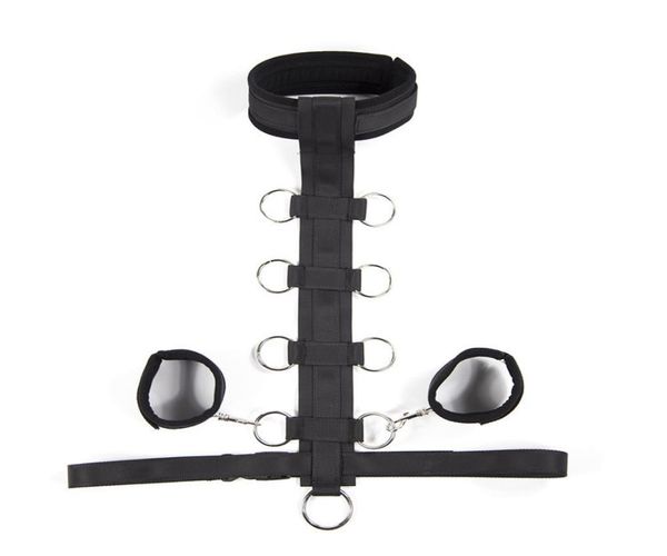 Colar de pescoço de escravo sexual com algemas colar de pescoço de náilon para mão bondage restrições arnês fetiche bdsm jogo adulto para casais 7886338