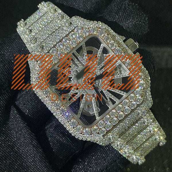 2024 Nuovo Top Hip Hop Marchio di lusso Orologi con diamanti Diamante di alta qualità Iced Out Orologio VVS Moissanite Orologio meccanico per uomo Donna