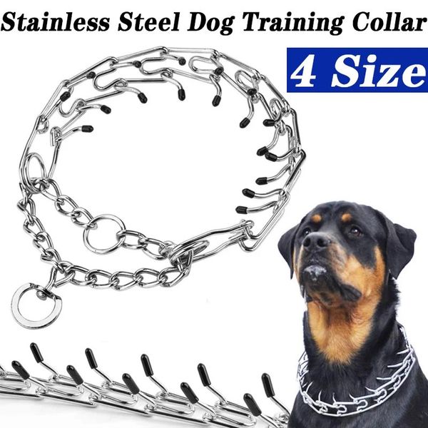 Hundetrainingshalsband, verstellbare Metall-Choke-Spike-Kette mit Gummispitzen, Haustierbedarf, Zacken für kleine, mittelgroße und große Hunde 240226