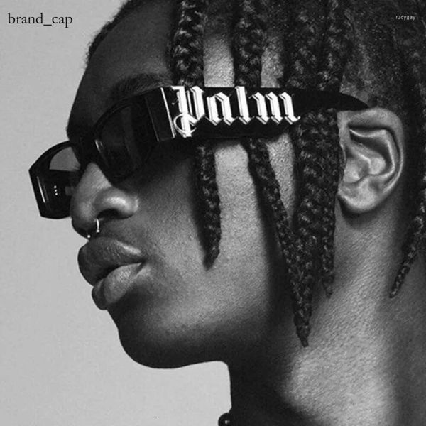 palm angel Sonnenbrille 2024 Neuer Trend Palmenwinkel-Sonnenbrille Punk-Stil Palmensonnenbrille Buchstaben Mode Schwarzer Rahmen Ins Hip Hop Sonnenbrille Unisex für Damen Herren