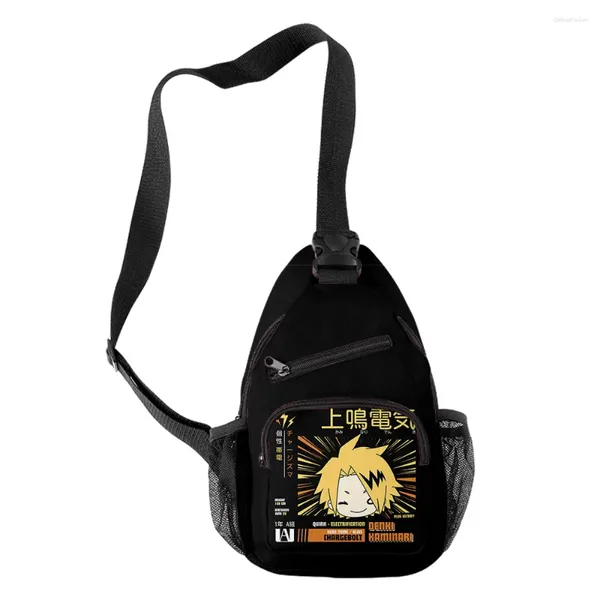 Bel Çantaları Harajuku Cool Denki Kaminari Erkekler/Kızlar 3D Baskı Göğüs Oxford Su Geçirmez Spor Crossbody Seyahat Komik Omuz