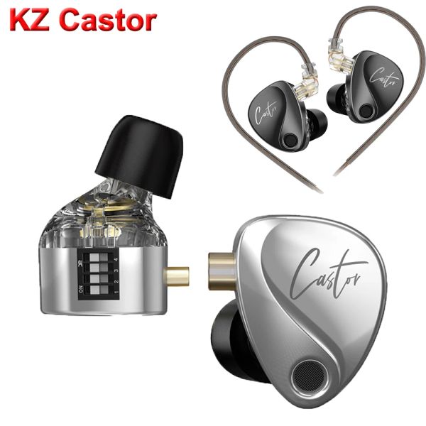 Наушники KZ Castor Проводные наушники-вкладыши Hi-Fi наушники Съемные 2 динамически настраиваемые сбалансированные арматурные наушники с шумоподавлением