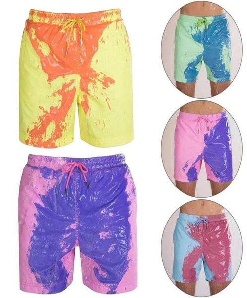 Pantaloncini da bagno da uomo Touch Colore dell'acqua che cambia Quick Dry Scolorimento Surf Maschile Cool Costumi da bagno Trunks Costumi da bagno da spiaggia Uomo0395863015