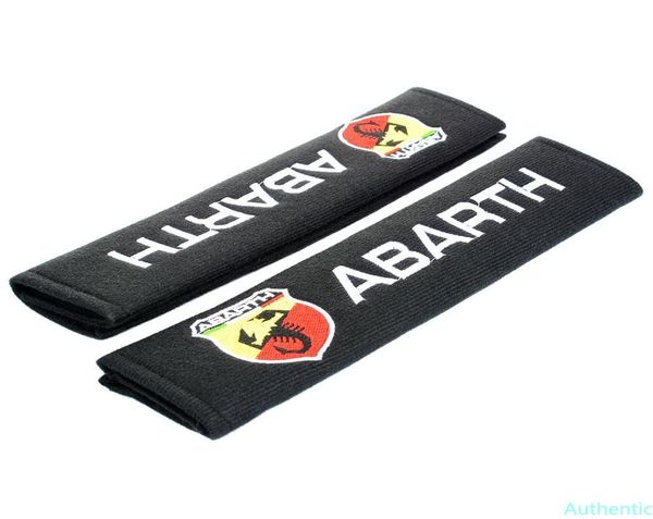 2 pezzi ABARTH puro cotone logo del marchio auto tracolla cintura di sicurezza copertura della cintura di sicurezza accessori per interni auto per Fiat punto Abarth6471201