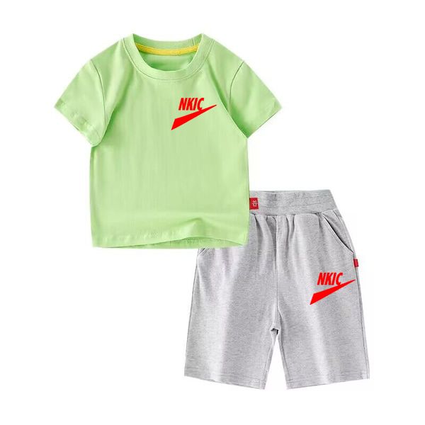 Zweiteiliges T-Shirt-Set für Kinder, geeignet für Jungen und Mädchen, bedrucktes digitales Freizeit-Sport-Kurzarm-T-Shirt-Oberteil