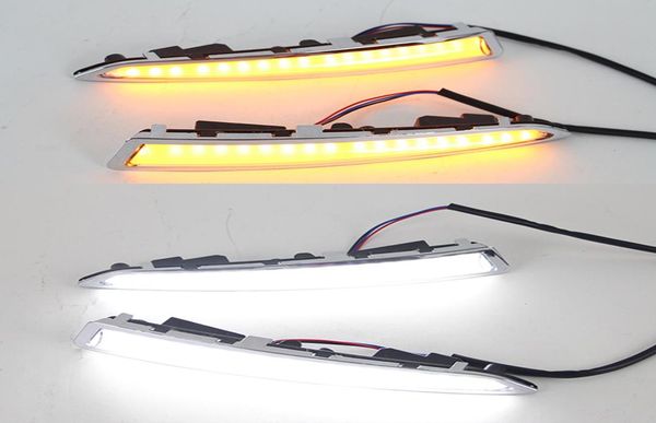 1 комплект светодиодных дневных ходовых огней drl дневного света с желтым указателем поворота для Ford Kuga Escape 2014 2015 2016 20172220475