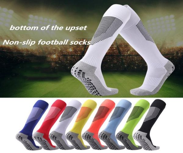 Erkek kadınlar şok renk çizgisi profesyonel spor futbol çorapları yüksek diz uzun çorap nefes alabilen futbol çorabı adil5947617