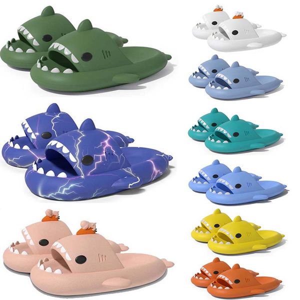 Frete Grátis Designer Shark Slides One Sandália Chinelo para Homens Mulheres GAI Sandálias Pantoufle Mules Homens Mulheres Chinelos Treinadores Flip Flops Sandles Color19