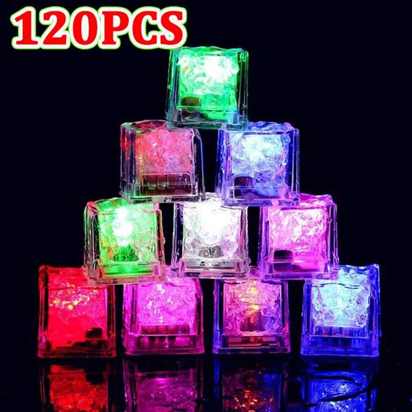 À prova dwaterproof água led cubo de gelo multi cor piscando brilho no escuro acender para bar clube beber festa decoração vinho 240301