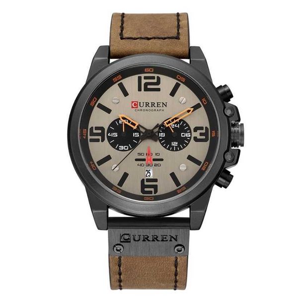 32% de desconto relógio masculino luxo curren moda pulseira de couro quartzo cronógrafo masculino casual data negócios relógio de pulso relojes hom