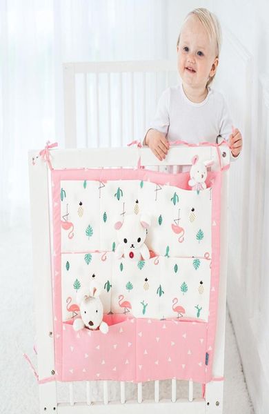 Muslin Ağaç Yatak Asma Depolama Çantası Bebek Cot Yatak Markası Bebek Pamuk Beşik Organizatör 50 60cm Oyuncak Bebek Bezi Cep Set 9571197