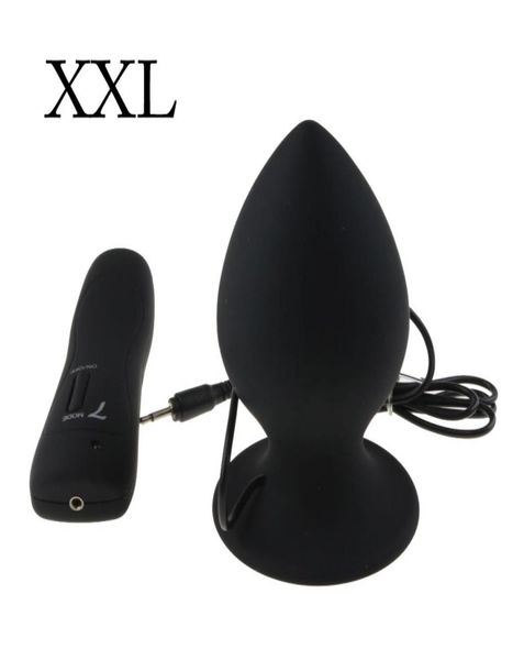 Plugue anal vibratório de silicone, tamanho super grande, 7 modos, grande, vibrador anal, plugue anal unissex, brinquedos eróticos, produtos sexuais mx1912198110962