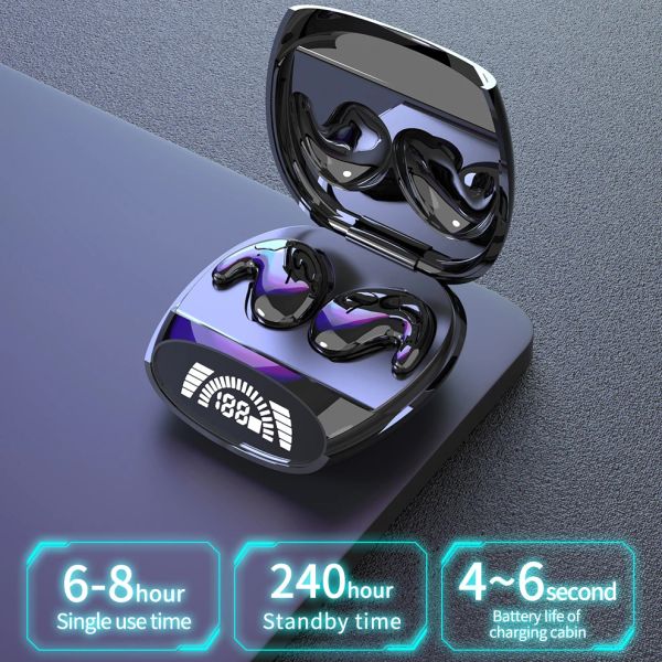 Fones de ouvido invisíveis para dormir minúsculos mini fones de ouvido ocultos com cancelamento de ruído TWS Fones de ouvido sem fio esportivos estéreo Bluetooth 5.3 fone de ouvido LED Power Display estojo de carregamento