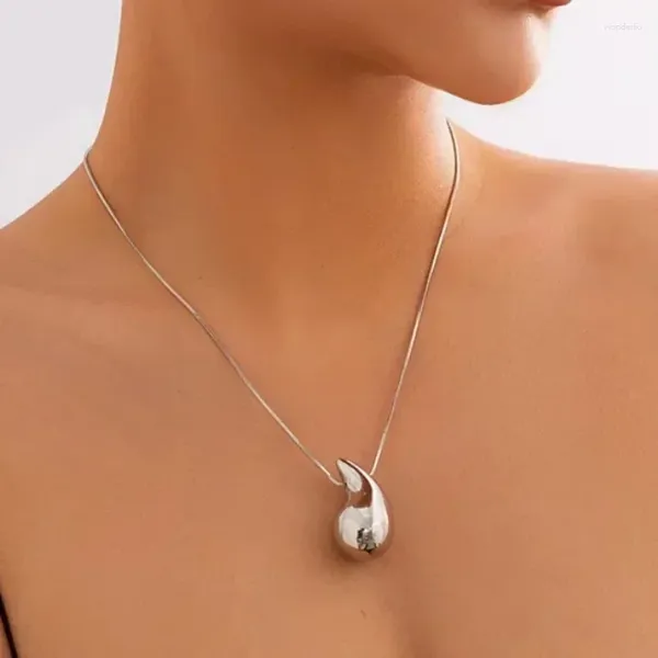 Ожерелья с подвесками, винтажное позолоченное массивное куполообразное ожерелье для женщин, модное глянцевое толстое ожерелье-капля, ювелирные изделия, подарки оптом