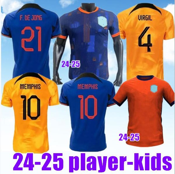 2023 2024 Maglia da calcio Olanda MEMPHIS 2324 Maglia da club olandese DE JONG VIRGIL DUMFRIES 24 25 Camicia BERGVIJN KLAASSEN BLIND DE LIGT maglia da calcio kit uomo bambino