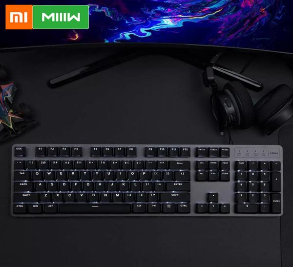 Xiaomi MIIIW 600K Mechanische Tastatur, Gaming-Tastatur, Hintergrundbeleuchtung, 104 Tasten, Kailh-Rotschalter, USB-Tastatur, kabelgebunden, Set 6631839