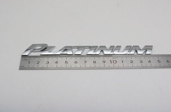 Per emblema platino logo auto adesivo lettera 3D argento cromato targhetta baule posteriore decalcomania distintivo automatico6539766