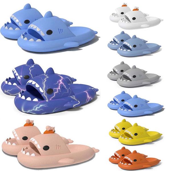 Frete Grátis Designer Shark Slides Sandália Slipper Sliders para Homens Mulheres GAI Sandálias Pantoufle Mules Homens Mulheres Chinelos Treinadores Flip Flops Sandles Color92