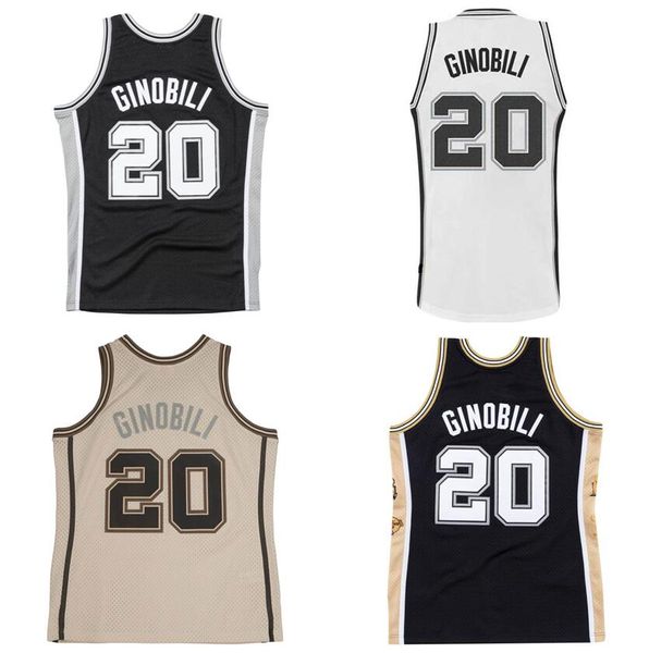 Genähtes Basketball-Trikot Manu Ginobili 2002–03, schwarzes Mesh, Hardwoods, klassisches Retro-Trikot, Herren, Damen, Jugend, S-6XL