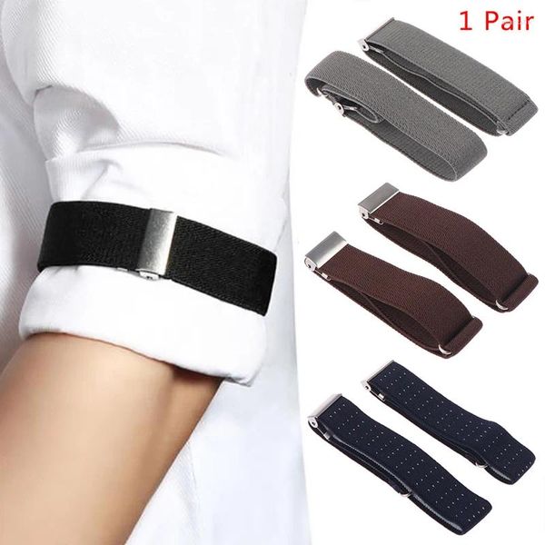 Cinture 1 paio di bracciali elasticizzati con giarrettiera/1 pezzo di cinghie portacamicie antiscivolo antirughe chiusura regolabile della cintura