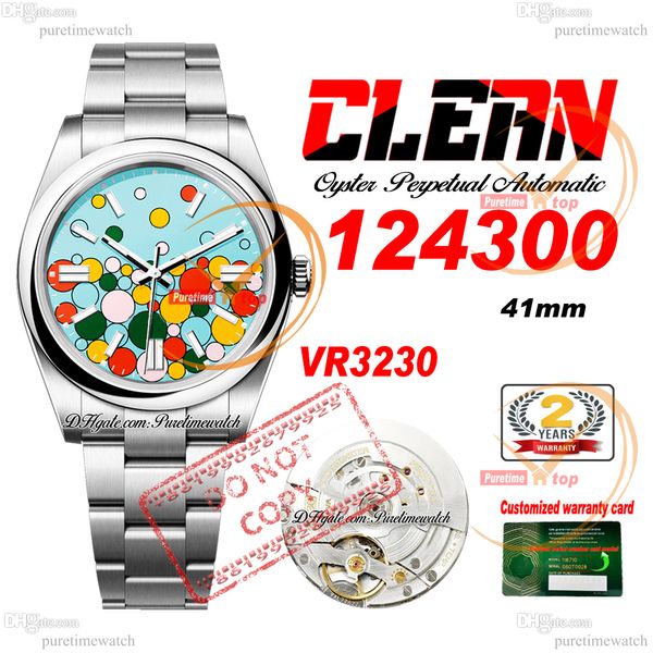 124300 VR3230 Automatik-Herrenuhr Clean CF, 41 mm, polierte Lünette, Celebration-Index-Zifferblatt, 904L-Edelstahlarmband, Super Edition, Karte der gleichen Serie, Puretimewatch