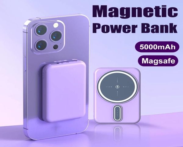 Mini banco de potência magnético 20000mAh portátil carregador de alta capacidade sem fio carregamento rápido bateria externa para iPhone Xiaomi9209393