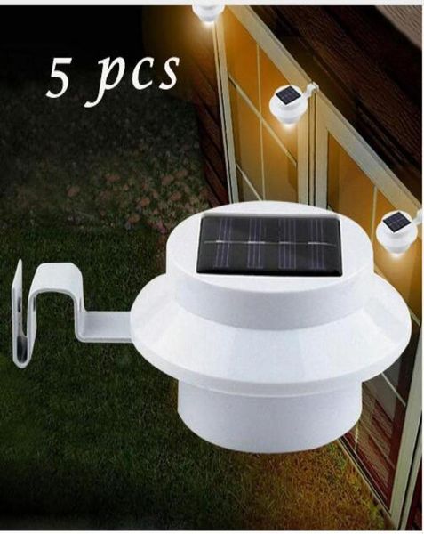 5 Paket Güneş Power Akıllı LED Güneş oluğu yardımcısı Işık Evler için Kalıcı Çit Bahçesi Yürüyüş Yolları Her Yerde Solör PJW2776791