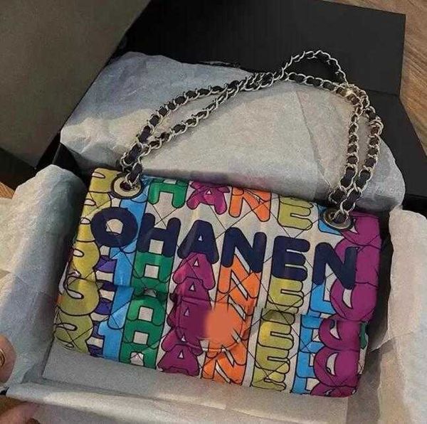 Brand designer di marca di lusso di alta qualità CC Sacchetti graffiti borse per sacchetti arcobaleno borse per spalle di qualità da donna filo catene borse clutch borsetta croce body porta portafogli