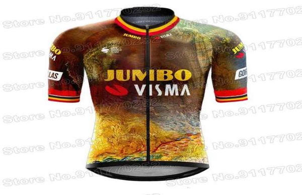 Maglia da ciclismo personalizzata all'ingrosso 2022 Imposta belga Wout van Aert Abbigliamento da ciclismo Belgio Tuta da bici da strada Maillot Fietskleding9473219