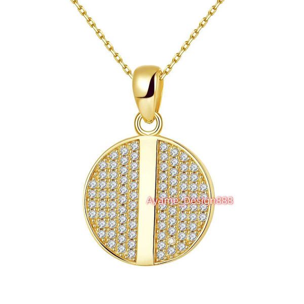 Feiner Hip-Hop-Schmuck 925 Sterling Silber Pass Diamond Tester VVS1 Moissanit Iced Out Disc Coin Tag Anhänger Halsketten