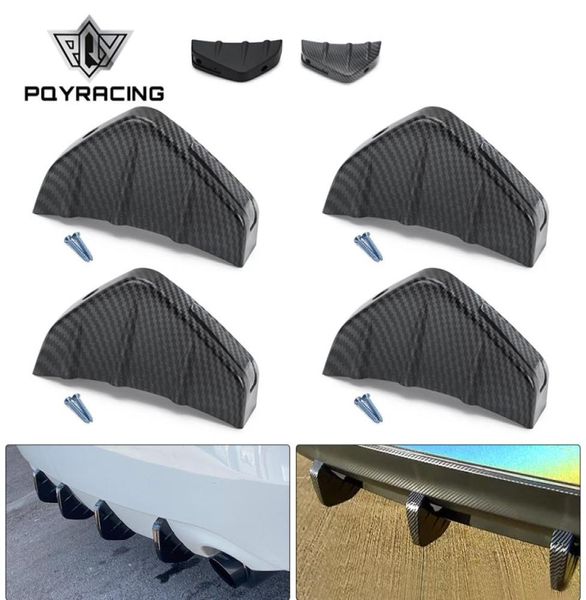 Universale modificato pinna di squalo spoiler posteriore paraurti labbro diffusore accessori auto modello in fibra di carbonio nero 1 pezzo 4 pezzi PQYWSS104825168