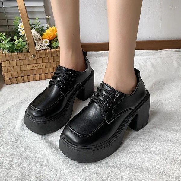 Sapatos de vestido plataforma mulher lolita gótico primavera estilo universitário bombas de couro oxford para mulheres japão uniforme escolar