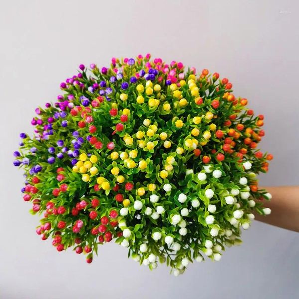 Dekoratif çiçekler Flores yapayları çiçek calla zambak gypsophila fo düğün dekorasyon sahte pembe hogar dekor evlilik bahçe navidad ev