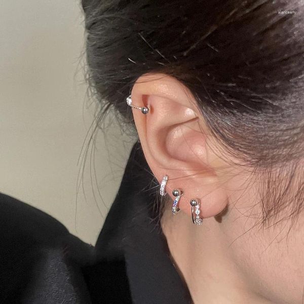 Ohrstecker 2 stücke Stil Edelstahl Ohr Piercing Cz Für Frauen Unregelmäßige Knorpel Helix Schraube Zurück Ohrring Mädchen Schmuck