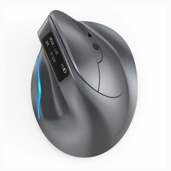 Ratos F26C Wireless Wired Gaming Mouse Ergonômico 3200DPI Desktop Mouse Vertical 8 Botões 2.4G Recarregável para PC Laptop para Escritório