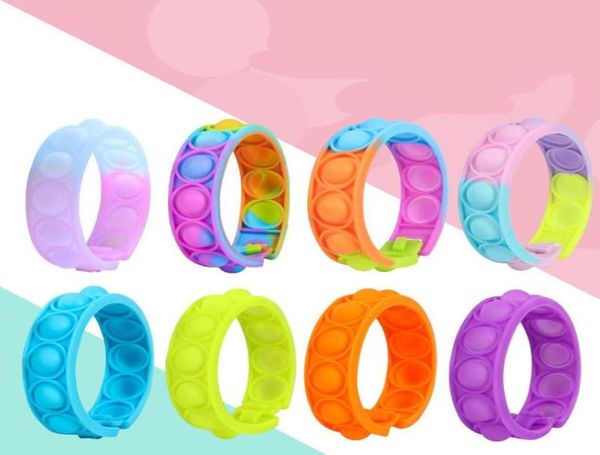 Bracciale Press Bubble Decompression toy Posensitive Cambiamento di colore Puzzle sensoriale per bambini Vent Toys5117194