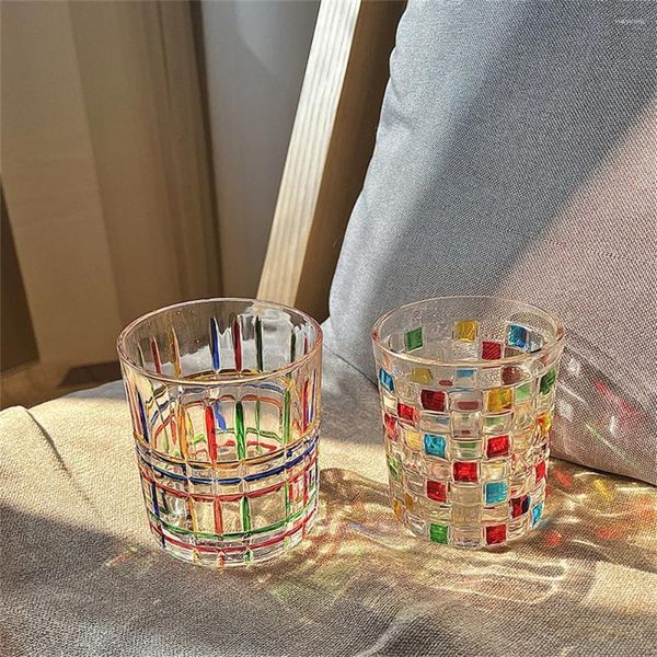 Weingläser, Latte-Becher, kreativ, hohe Temperaturbeständigkeit, für Getränke, Zuhause, Party, Club, hochwertiges handbemaltes Glas