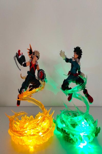 My Hero Academia Bakugou Katsuki VS Midoriya Izuku Action Figures Led Toy Boku no Hero Academia Anime Battle Scene LJ2009289298506