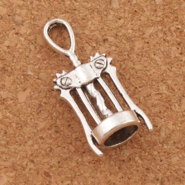 Weinkorkenzieher-Öffner-Charms, 100 Stück, Los 27, 3 x 11, 3 mm, antikes Silber, Anhänger, Schmuck, DIY, L285, passend für Halsketten, Armbänder283Y