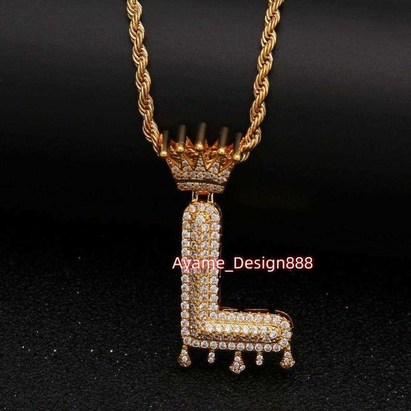 2024 novas jóias letras personalizadas 925 prata 18k ouro real gelado moissanite diamante hip hop correntes e pingentes jóias