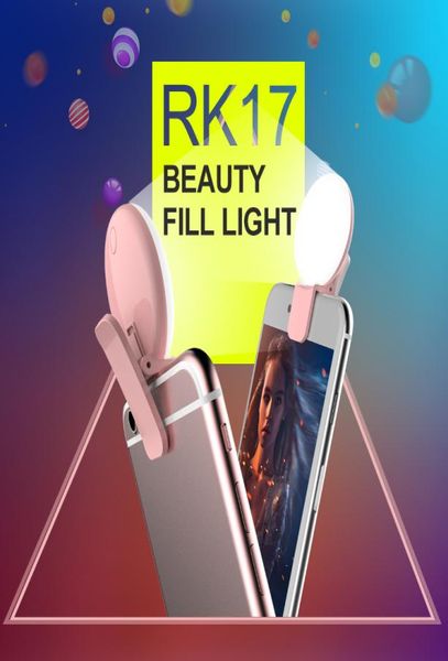 Selfie portatile LED Flash Light RK17 LED luce di riempimento 9 pezzi Lampadine Premium per telefono per iPhone 77Plus per Samsung S7 EDGE xiaomi i88652031