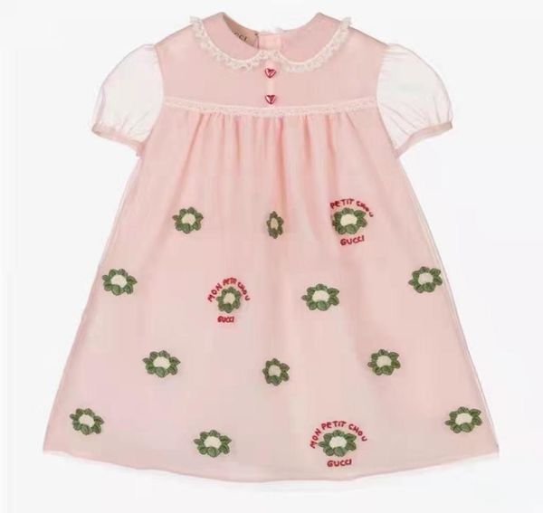 Rosa Mädchen Spitzenkleid Baby Kleinkind Mode Blumenkleider Kleidersets Kindermode Sommerkleidung 90150 cm Ship4843012